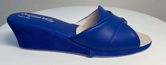 Original Milly 0403 Nappa Blu (PelleTop) Ciabatta da camera Donna