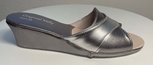 Original Milly 0403 Nappa Piombo (PelleTop) Ciabatta da camera Donna