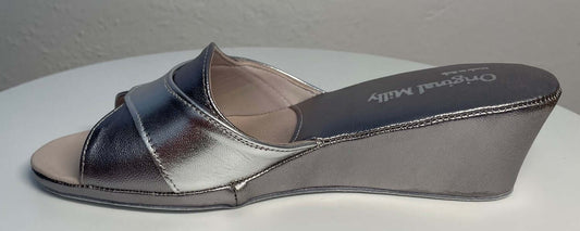 Original Milly 0403 Nappa Piombo (PelleTop) Ciabatta da camera Donna