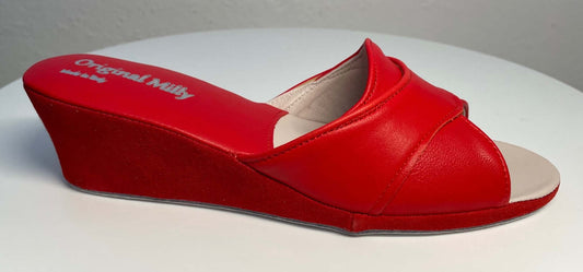 Original Milly 0403 Nappa Rosso (PelleTop) Ciabatta da camera Donna