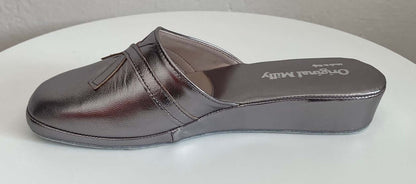 Original Milly 0022 Nappa Piombo (PelleTop) Ciabatta da camera Donna