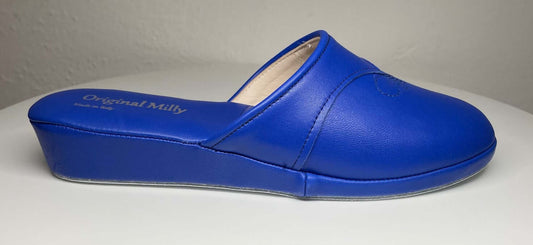 Original Milly 0032 Nappa Blu (PelleTop) Ciabatta da camera Donna