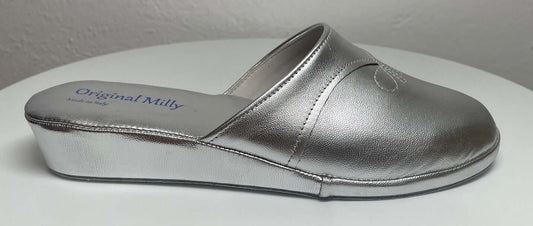 Original Milly 0032 Nappa Argento (PelleTop) Ciabatta da camera Donna
