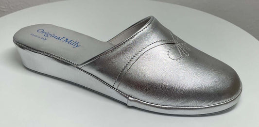 Original Milly 0032 Nappa Argento (PelleTop) Ciabatta da camera Donna