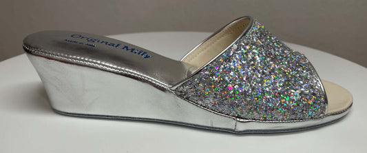 Original Milly 104 Argento Glitter (Ecopelle) Ciabatta da camera donna