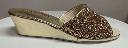 Original Milly 104 Oro Glitter (Ecopelle) Ciabatta da camera donna
