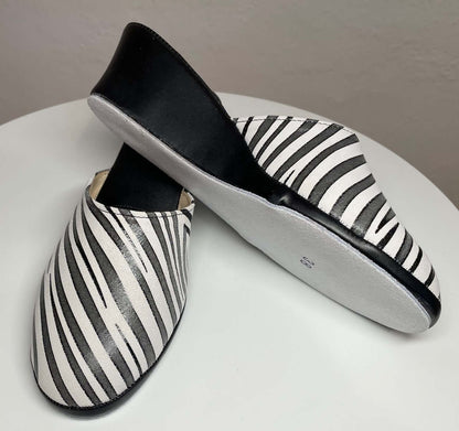Original Milly 5000 Zebrato Nero (Pelle) Ciabatta da camera donna