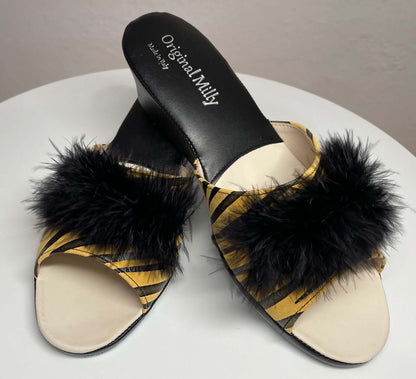 Original Milly 102 Zebrato Senape (Pelle) Ciabatta da camera donna