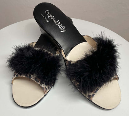 Original Milly 102 Camoscio Leopardo (Pelle) Ciabatta da camera donna
