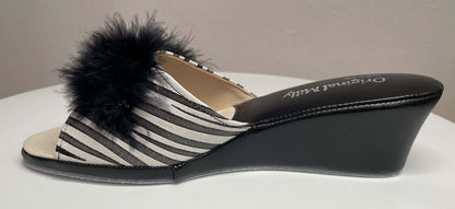 Original Milly 102 Zebrato Nero (Pelle) Ciabatta da camera donna