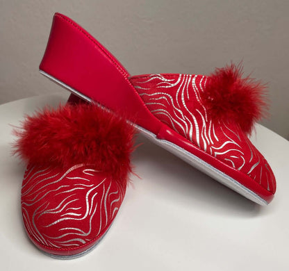 Original Milly 300 Zebrato Rosso (Pelle) Ciabatta da camera donna