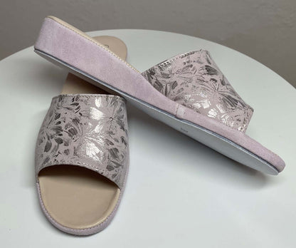 Original Milly 203 Camoscio Peonia Fiori (PelleTop) Ciabatta da camera donna