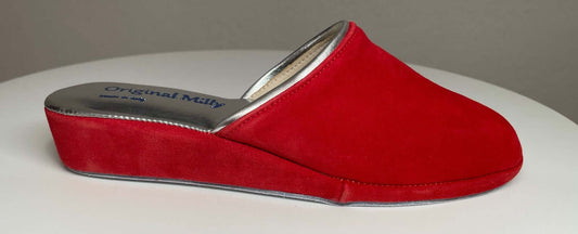 Original Milly 7200 Camoscio Rosso (PelleTop) Ciabatta da camera donna
