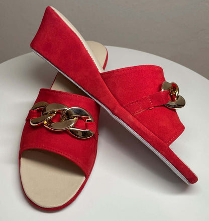 Original Milly 105 Camoscio Rosso (PelleTop) Ciabatta da camera donna