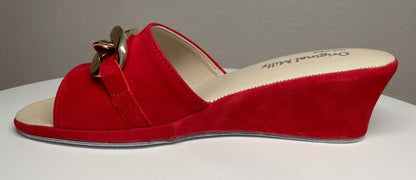 Original Milly 105 Camoscio Rosso (PelleTop) Ciabatta da camera donna