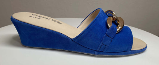 Original Milly 105 Camoscio Blu (PelleTop) Ciabatta da camera donna