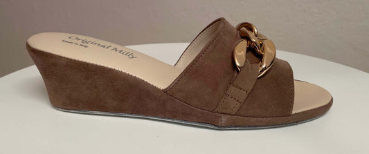 Original Milly 105 Camoscio Taupe (PelleTop) Ciabatta da camera donna