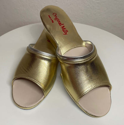Original Milly 7000 Nappa Oro (PelleTop) Ciabatta da camera donna
