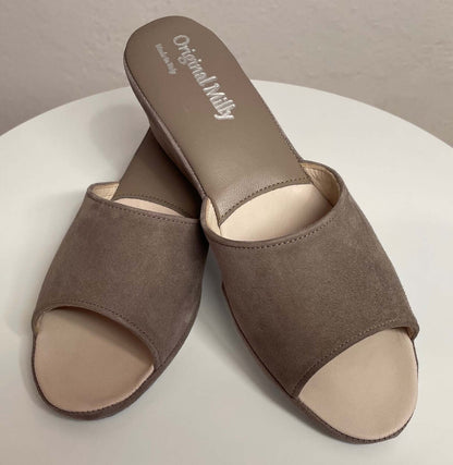 Original Milly 0103 Camoscio Taupe (PelleTop) Ciabatta da camera Donna