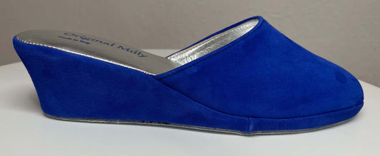 Original Milly 9001 Camoscio Blu (PelleTop) Ciabatta da camera donna