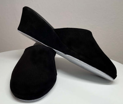 Original Milly 9001 Camoscio Nero (PelleTop) Ciabatta da camera donna