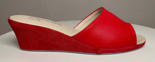 Original Milly 1103 Nappa Rosso (PelleTop) Ciabatta da camera donna