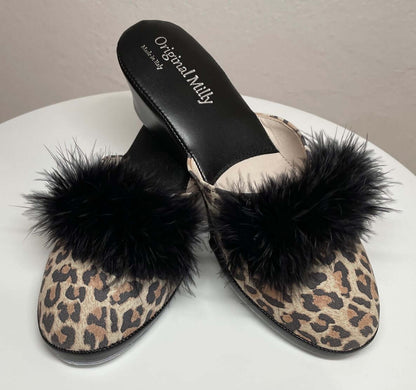 Original Milly 300 Camoscio Leopardo (Pelle) Ciabatta da camera donna