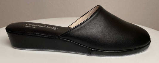 Original Milly 202 Nappa Nero (PelleTop) Ciabatta da camera Donna