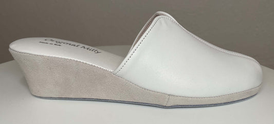 Original Milly 1000 Nappa Bianco (PelleTop) Ciabatta da camera donna