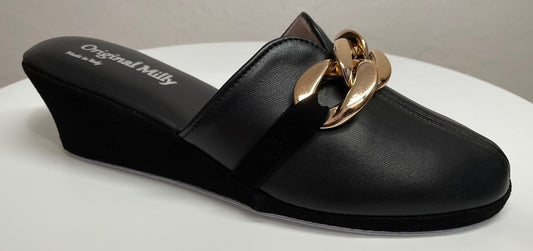 Original Milly 1001 Nappa Nero (PelleTop) Ciabatta da camera Donna