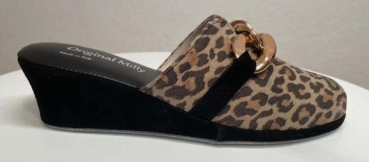 Original Milly 1001 Camoscio Leopardo (PelleTop) Ciabatta da camera Donna
