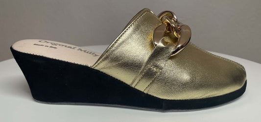 Original Milly 1001 Nappa Nero Oro (PelleTop) Ciabatta da camera Donna