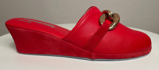 Original Milly 1001 Nappa Rosso (PelleTop) Ciabatta da camera Donna