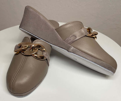 Original Milly 1001 Nappa Taupe (PelleTop) Ciabatta da camera Donna