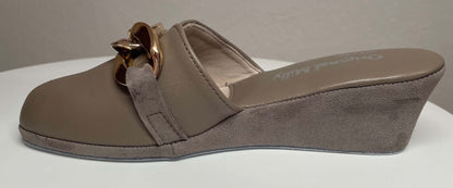 Original Milly 1001 Nappa Taupe (PelleTop) Ciabatta da camera Donna