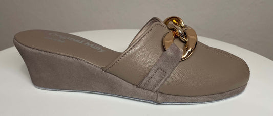 Original Milly 1001 Nappa Taupe (PelleTop) Ciabatta da camera Donna