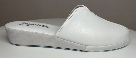 Original Milly 1200 Nappa Bianco (PelleTop) Ciabatta da camera Donna