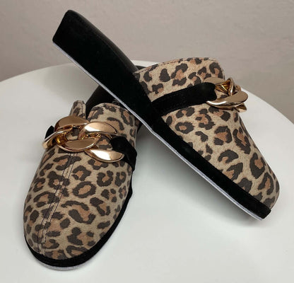 Original Milly 1201 Camoscio Leopardo (PelleTop) Ciabatta da camera Donna