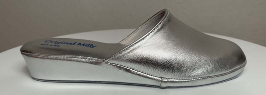 Original Milly 202 Nappa Argento (PelleTop) Ciabatta da camera Donna