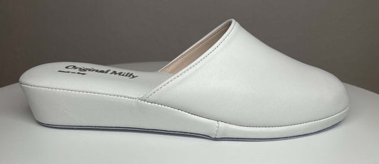 Original Milly 202 Nappa Bianco (PelleTop) Ciabatta da camera Donna