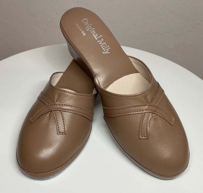 Original Milly 0002 Nappa Taupe (PelleTop) Ciabatta da camera Donna