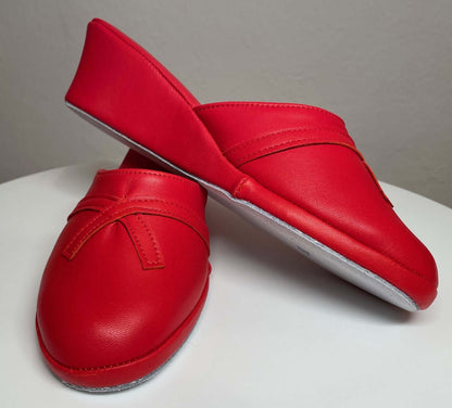 Original Milly 0002 Nappa Rosso (PelleTop) Ciabatta da camera Donna