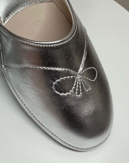 Original Milly 0003 Nappa Argento (PelleTop) Ciabatta da camera Donna