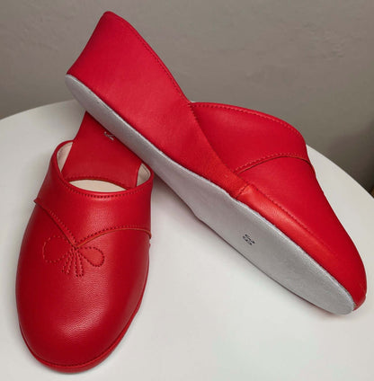 Original Milly 0003 Nappa Rosso (PelleTop) Ciabatta da camera Donna
