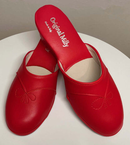 Original Milly 0003 Nappa Rosso (PelleTop) Ciabatta da camera Donna