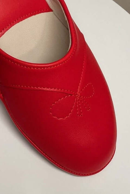Original Milly 0003 Nappa Rosso (PelleTop) Ciabatta da camera Donna