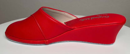 Original Milly 0003 Nappa Rosso (PelleTop) Ciabatta da camera Donna