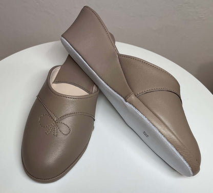Original Milly 0003 Nappa Taupe (PelleTop) Ciabatta da camera Donna