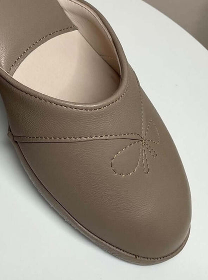 Original Milly 0003 Nappa Taupe (PelleTop) Ciabatta da camera Donna