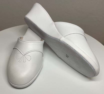 Original Milly 0003 Nappa Bianco (PelleTop) Ciabatta da camera Donna